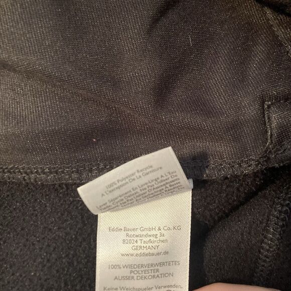 Eddie Bauer Sweater Mens Size TL Large Tall Black Half Zip Fleece Pocket Outdoor - Picture 10 of 12